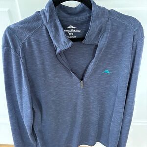 Tommy Bahama Navy Quarter-Zip Top